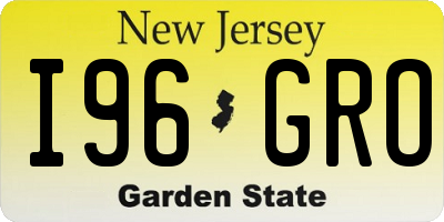 NJ license plate I96GRO