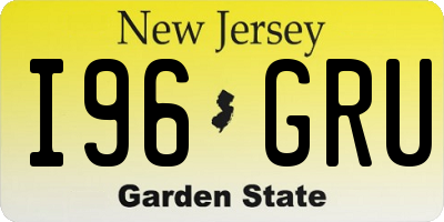 NJ license plate I96GRU