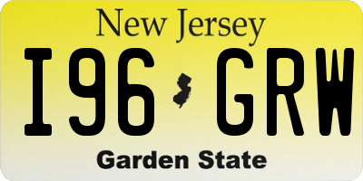 NJ license plate I96GRW