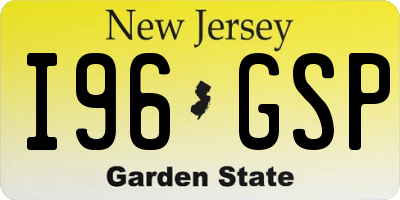 NJ license plate I96GSP