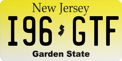 NJ license plate I96GTF