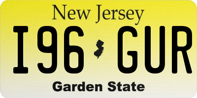 NJ license plate I96GUR
