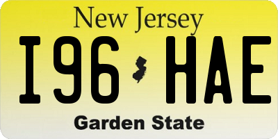 NJ license plate I96HAE