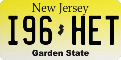 NJ license plate I96HET