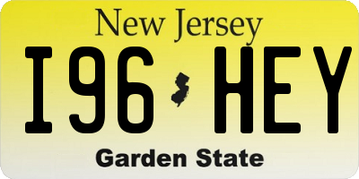 NJ license plate I96HEY
