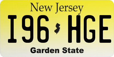 NJ license plate I96HGE