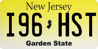 NJ license plate I96HST