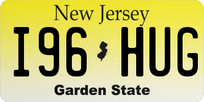 NJ license plate I96HUG