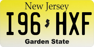 NJ license plate I96HXF