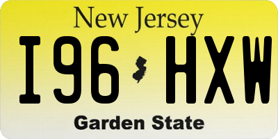 NJ license plate I96HXW