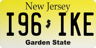 NJ license plate I96IKE