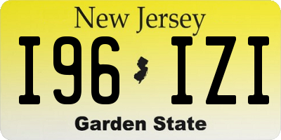 NJ license plate I96IZI