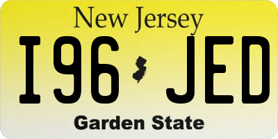 NJ license plate I96JED
