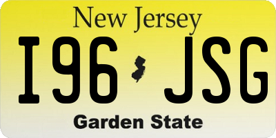 NJ license plate I96JSG
