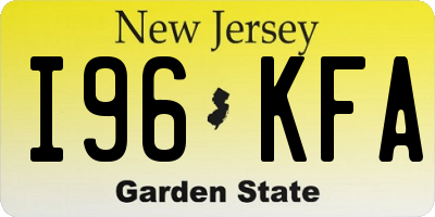 NJ license plate I96KFA