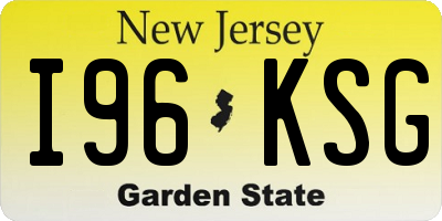 NJ license plate I96KSG