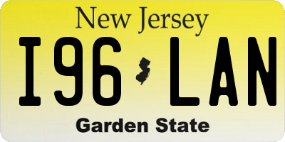 NJ license plate I96LAN