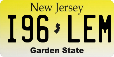 NJ license plate I96LEM