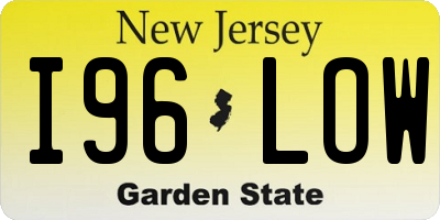 NJ license plate I96LOW