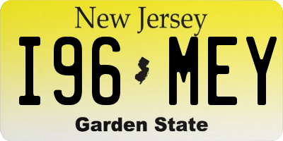 NJ license plate I96MEY