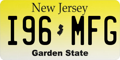 NJ license plate I96MFG