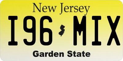 NJ license plate I96MIX
