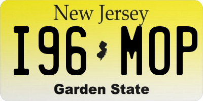 NJ license plate I96MOP