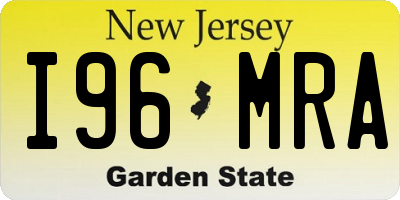 NJ license plate I96MRA