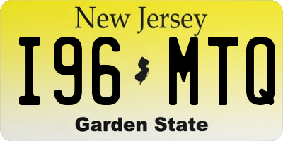 NJ license plate I96MTQ