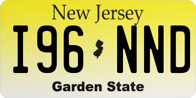 NJ license plate I96NND