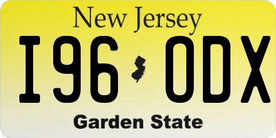 NJ license plate I96ODX