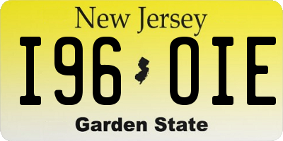 NJ license plate I96OIE