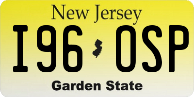 NJ license plate I96OSP