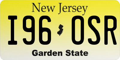 NJ license plate I96OSR