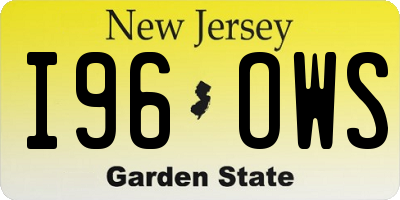 NJ license plate I96OWS