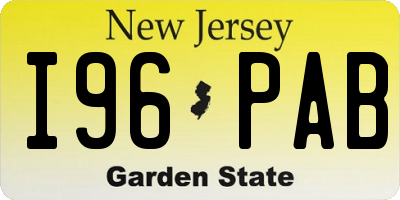 NJ license plate I96PAB