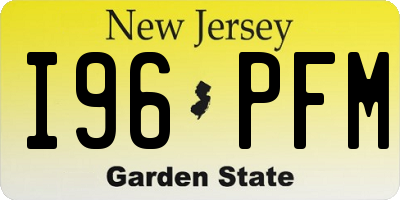 NJ license plate I96PFM