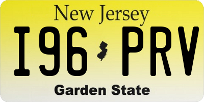 NJ license plate I96PRV
