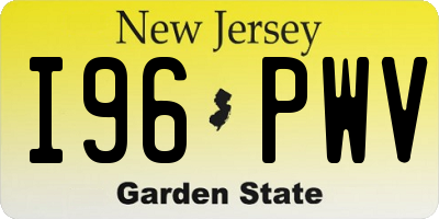 NJ license plate I96PWV