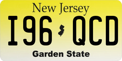 NJ license plate I96QCD