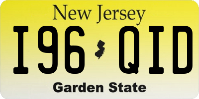 NJ license plate I96QID