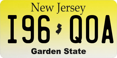 NJ license plate I96QOA