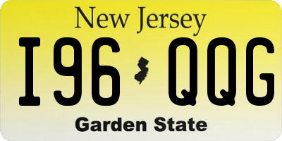 NJ license plate I96QQG