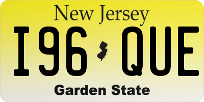 NJ license plate I96QUE