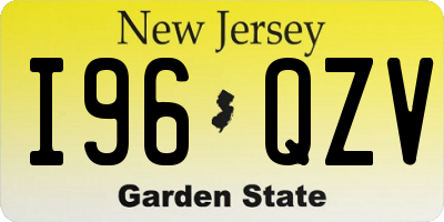 NJ license plate I96QZV