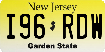 NJ license plate I96RDW