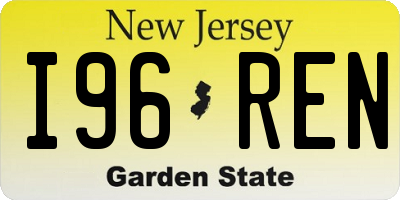 NJ license plate I96REN