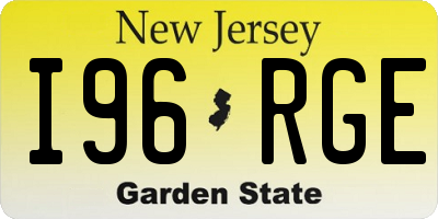 NJ license plate I96RGE