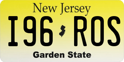 NJ license plate I96ROS