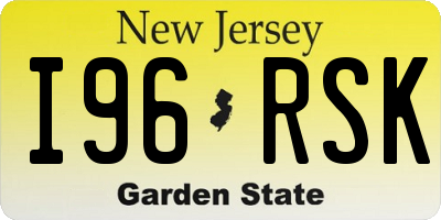 NJ license plate I96RSK